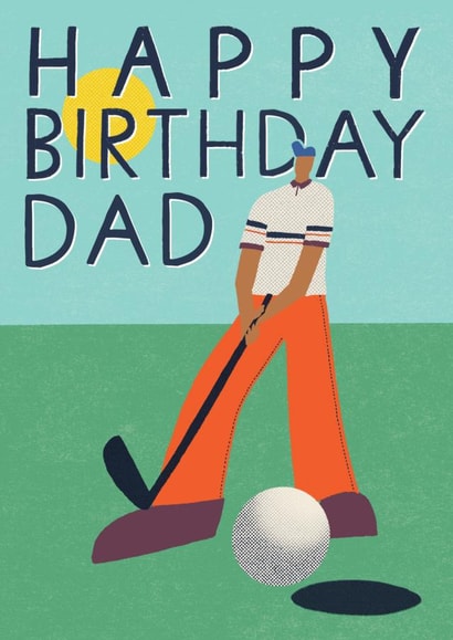Arty Birthday Card - Dad - Golf created by Laura Darrington Design Ltd.