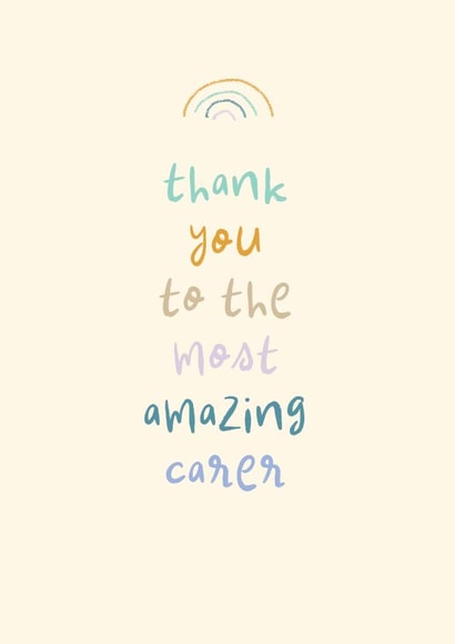 Cute Thank You Card - Amazing Carer created by Rebecca Prinn