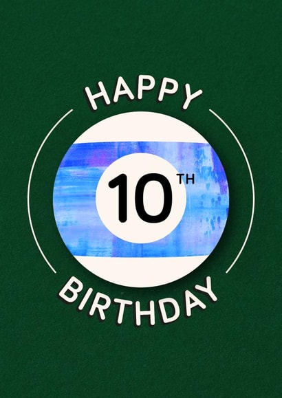 Arty 10th Birthday Card - 10 Pool Ball created by Gemma Pratt