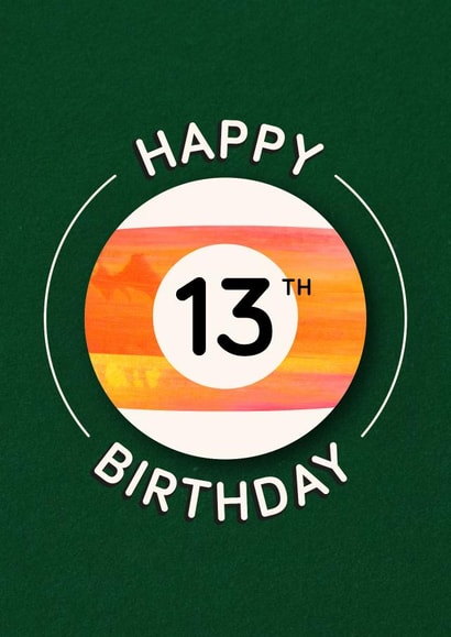 Classic 13th Birthday Card - 13 Pool Ball created by Gemma Pratt