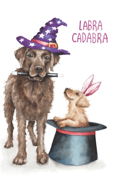 Labra-Cadabra Magic Labrador - Cute Birthday Card created by Citrus Bunn