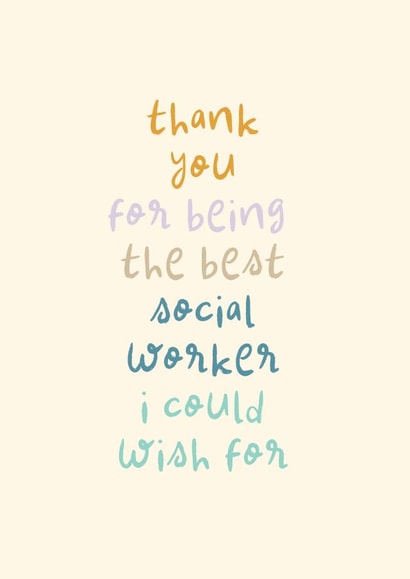 Cute Thank You Card - Best Social Worker created by Rebecca Prinn
