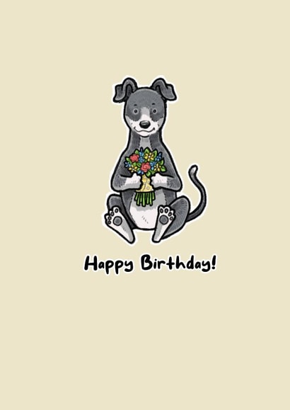 Dog with Flowers - Birthday Card for Loved One created by Elspeth Rose