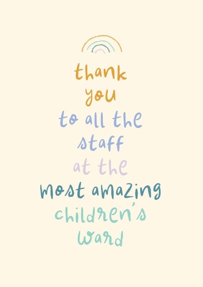 Cute Thank You Card - All The Staff At Children's Ward created by Rebecca Prinn