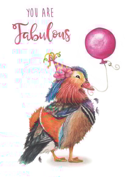 You are Fabulous - Cute Birthday Card - Mandarin Duck created by Citrus Bunn