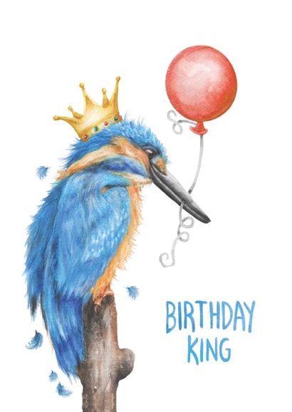 Birthday King - Kingfisher Birthday Card - For Him created by Citrus Bunn