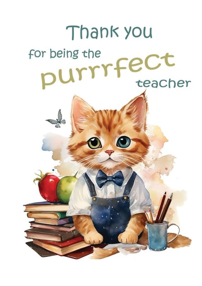 Thank you card for the perfect teacher created by Willow and Tweet Designs