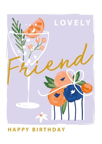 Classic Birthday Card - Present and Cocktail - For Friend created by SABIVO Design by Sabina