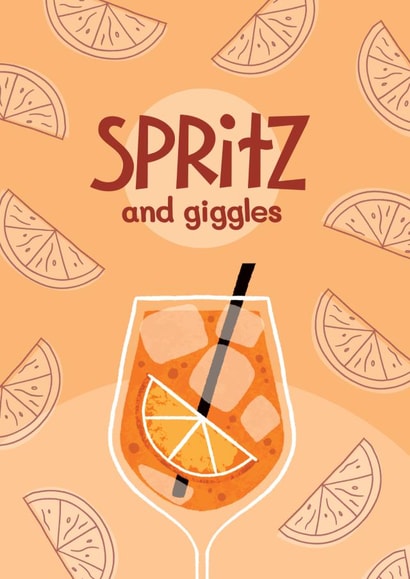 Fun Aperol Spritz Cocktail Card - Birthday Celebration - Holiday Adventure created by Bev O'Connor || @oconnordesign