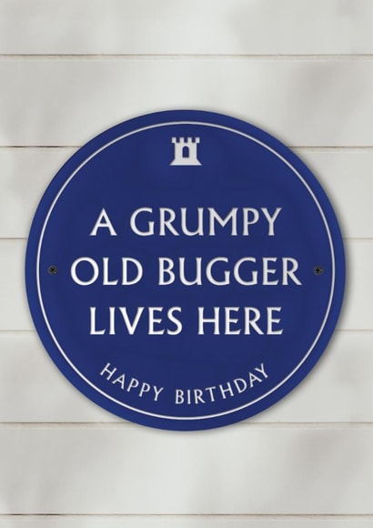 Cheeky Birthday Card - Heritage Plaque - Grumpy Old Bugger created by Brainbox Candy