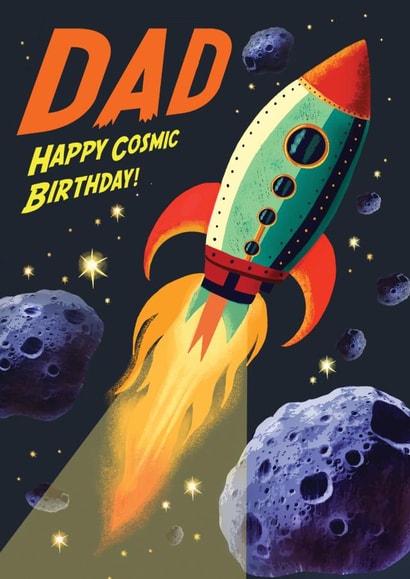 Cool Birthday Card - Space Rocket - For Dad created by Rocket68