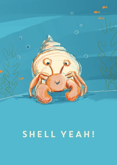 Cute Congratulations Card - Crab Pun - Shell Yeah created by @doublepea_designs