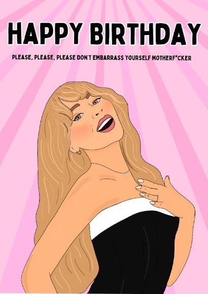 Sabrina carpenters please please please birthday card created by Give me the gifts