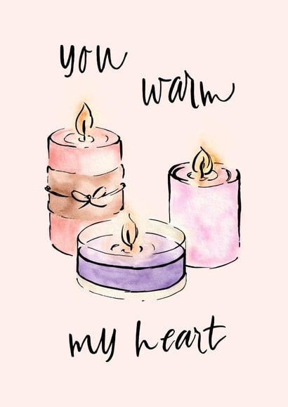 Lover, Friend or Family Warming Heart Card - You Warm My Heart created by Vivi Stiva • Illustration
