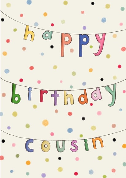 Classic Birthday Card - For Cousin - Bunting created by Love Lucy Illustration