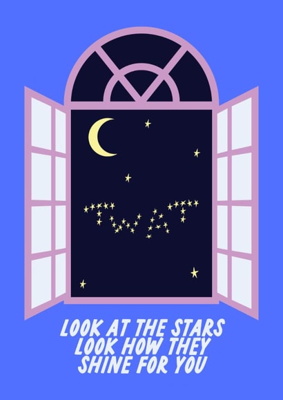 Funny Birthday Song Lyrics Card - Look At The Stars - Rude Coldplay created by The Marmalade Cat