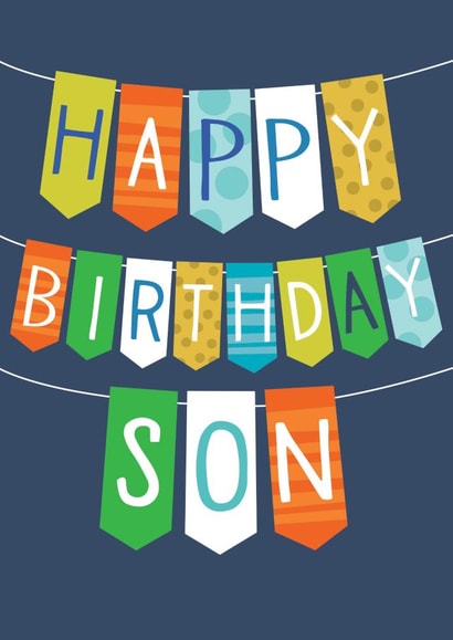 Classic Birthday Card - For Son - Birthday Bunting created by The Boy and the Bear