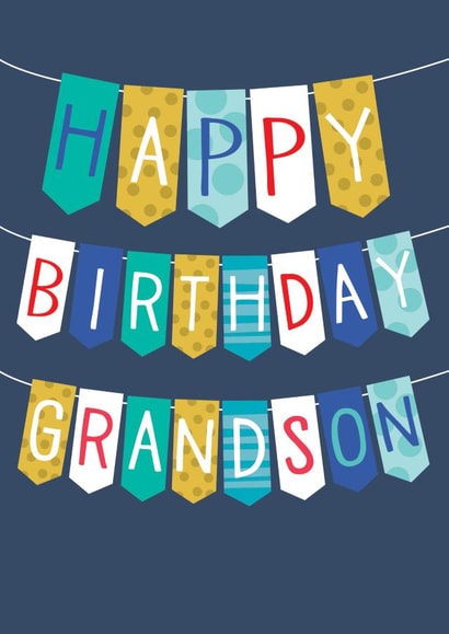 Classic Birthday Card - For Grandson - Birthday Bunting created by The Boy and the Bear