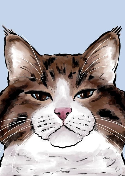 Grumpy Cat - Birthday Card for a Cat Lover - Funny cat design created by Elaine Lockwood