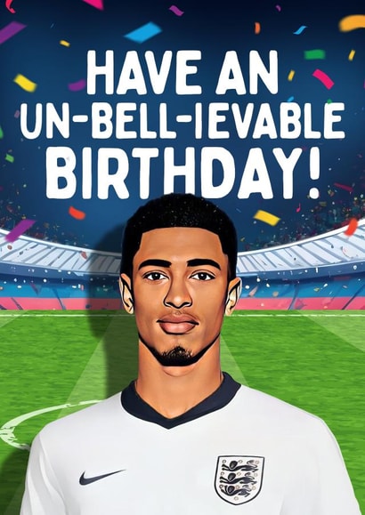 Funny Birthday Card - England EURO Football - Jude Bellingham Pun created by Mrs Best Paper Co.