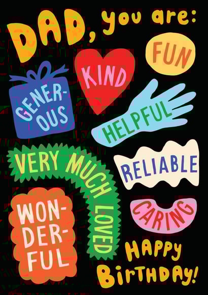 Cute Birthday Card - For Dad - Heartfelt Messages created by Sarah-Anne Brown