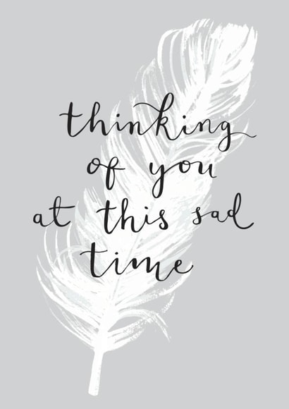 Thoughtful Sympathy Card - Feather - Thinking Of You At This Sad Time created by Louise Tiler