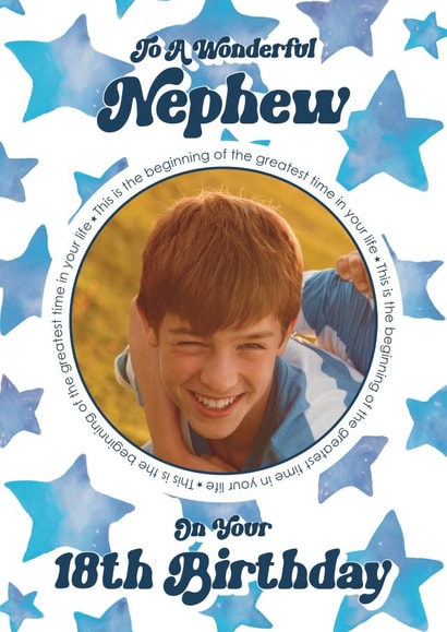 Retro Birthday Photo Card - 18 Today - For Nephew created by Choo Choo 