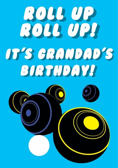 Fun Birthday Card - For Grandad - Grass Bowls created by Witty Wonders