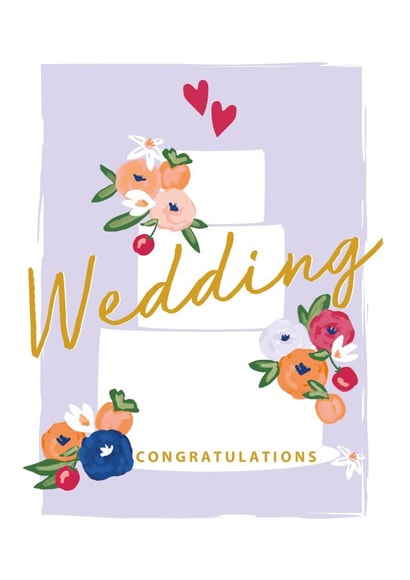 Classic Wedding Card - Floral Wedding - Congratulations created by SABIVO Design by Sabina