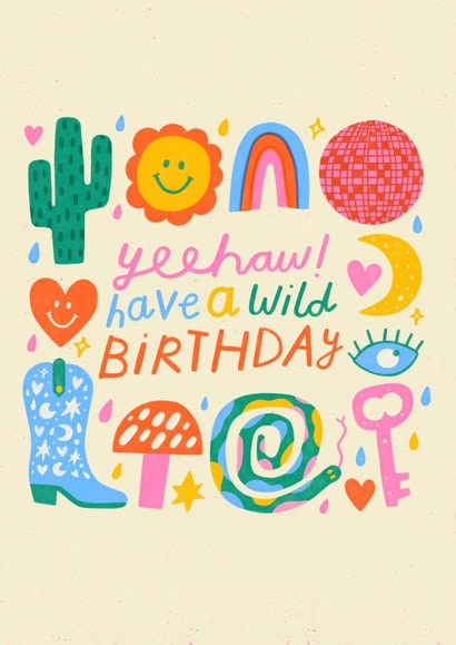 Cute Birthday Card - Wild West - Cowgirl created by Nikki Miles