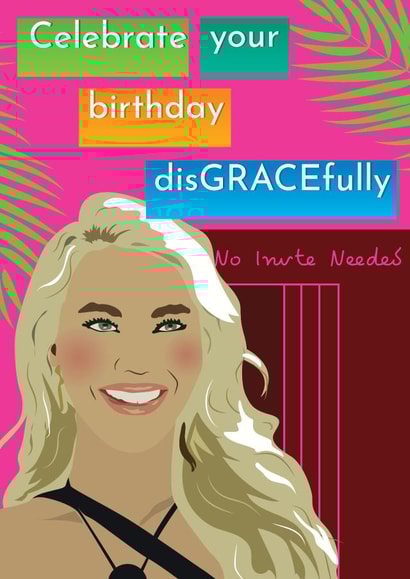 Punny birthday card - Grace - Love island created by Quinton cards