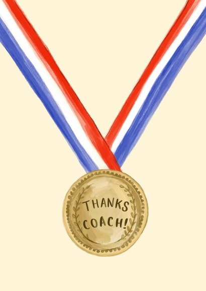 Cute Thank You Card - For Coach - Sports created by Love Lucy Illustration