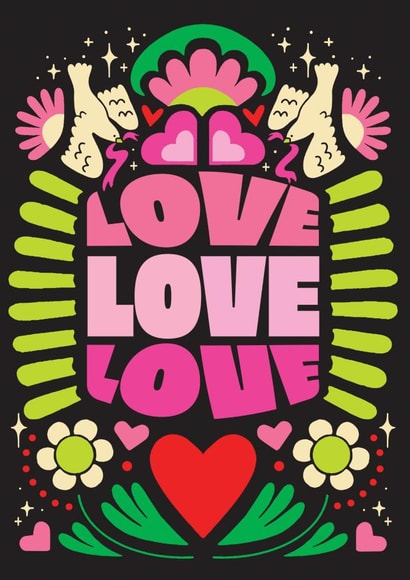 Arty Anniversary Card - Love Love Love created by OBJECTABLES