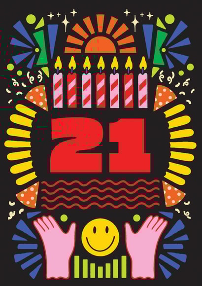 Arty Birthday Card - 21st - For Him and For Her created by OBJECTABLES