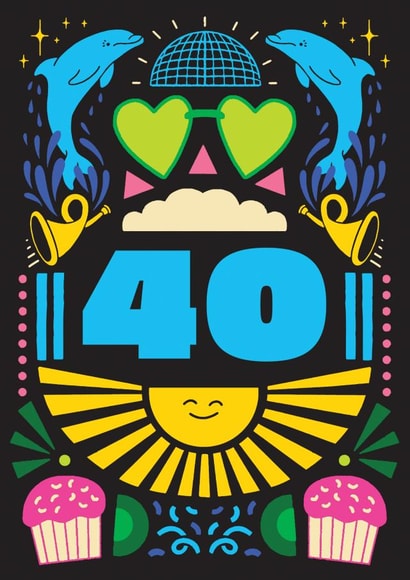 Arty Birthday Card - 40th - For Him and For Her created by OBJECTABLES