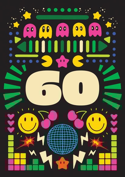 Arty Birthday Card - 60th - For Him and For Her created by OBJECTABLES