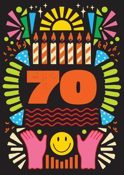 Arty Birthday Card - 70th - For Him and For Her created by OBJECTABLES