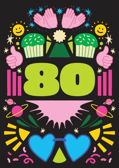 Arty Birthday Card - 80th - For Him and For Her created by OBJECTABLES