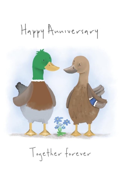 Cute Anniversary Card - Sweet Little Ducks - Together Forever created by Lucy Driver