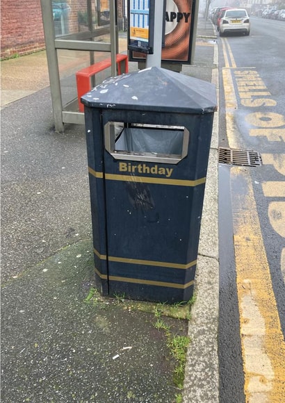 Funny Birthday Card - Birthday Bin - Smells of Piss created by OBJECTABLES