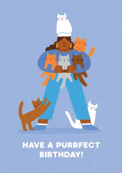 Fun and Cute Birthday Card - From the Cat - Have a Purrfect Day! created by Stormy Knight