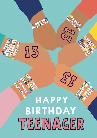 Cute 13th Birthday Card - Taylor Swift - Era’s Friendship Bracelets created by Giddy Kipper