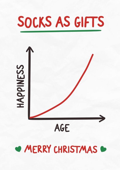 Funny Christmas Card - Socks Presents - Relatable Graph created by Silly Billy