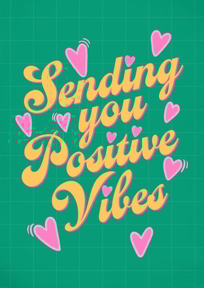 Cute Good Luck Card - Positive Vibes - For Her created by Kamiya Chirodian