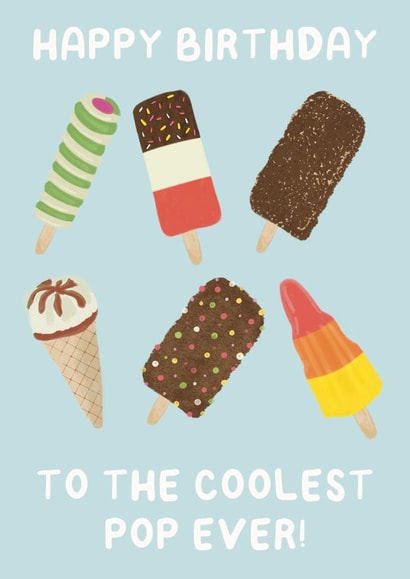 Cute Birthday Card - For Dad - Coolest Pop Pun created by Pri M