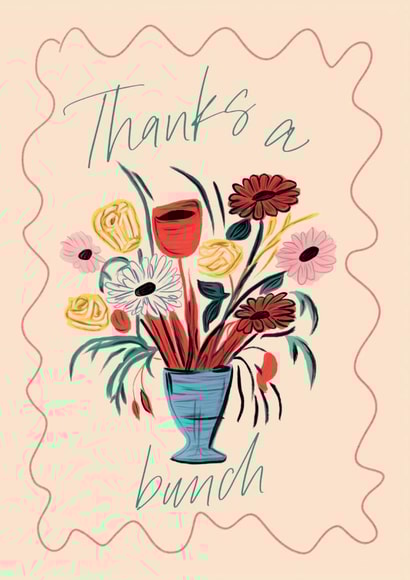Thanks a Bunch Card | Hand Drawn Illustration | Thank You Card | Flowers created by Feel Good Supplies