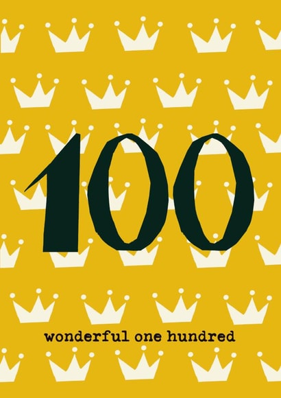 Wonderful One Hundred - 100th Birthday Card created by Poet and Painter