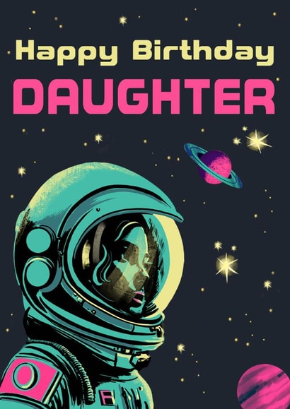 Retro Birthday Card - For Daughter - Space Astronaut created by Rocket68