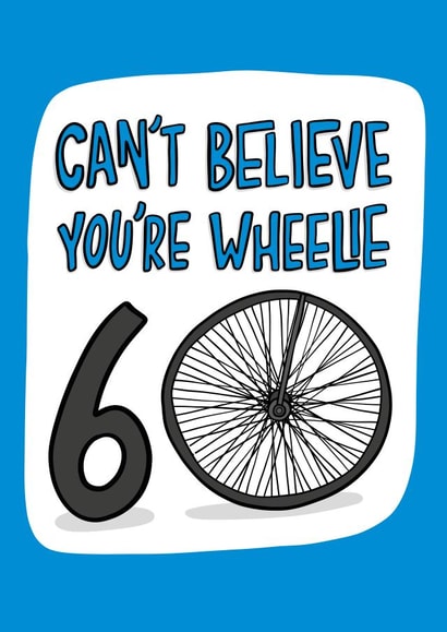 Fun 60th Birthday Card - Cycling Pun - For Him created by TeePee Creations