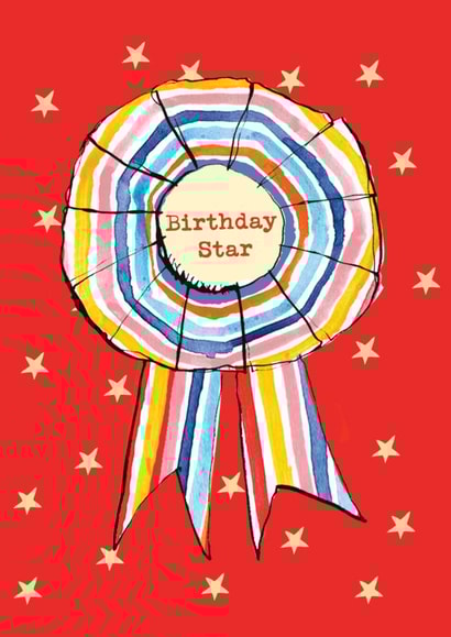 Arty Birthday Card - Birthday Star Award created by Poet and Painter